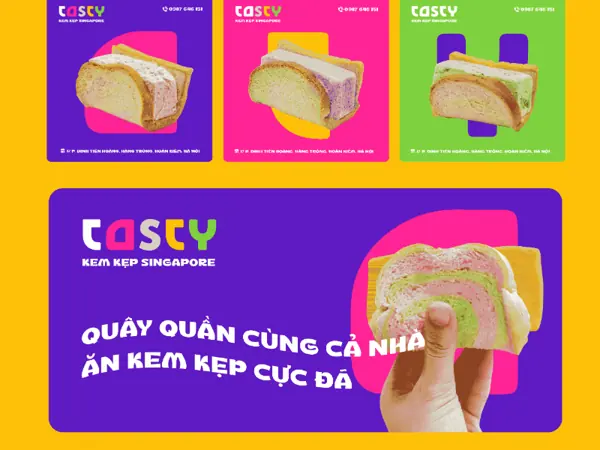 Bộ bài đăng mạng xã hội cho thương hiệu kem Tasty