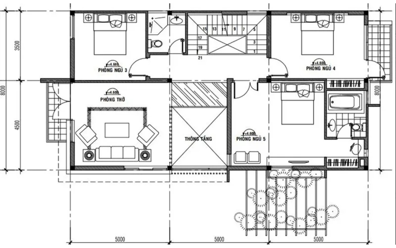 Bản vẽ triển khai nội thất nhà phố
