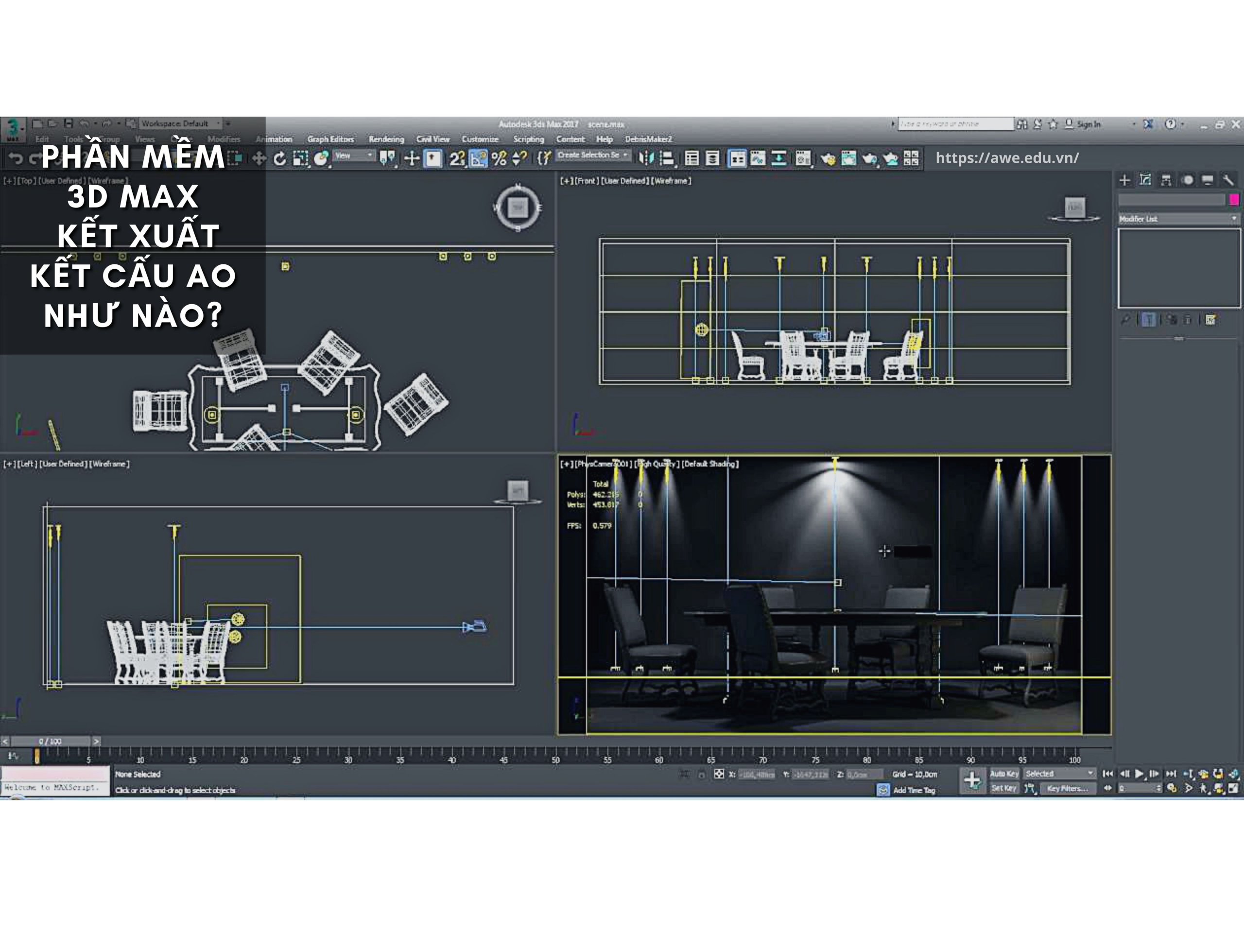 Học 3D Max – Phần Mềm 3D Max Kết Xuất Kết Cấu Ao Như Nào?