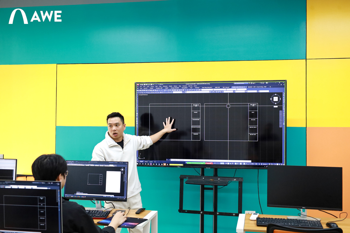 Lớp học thiết kế nội thất thực hành tại AWE