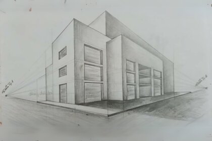 Chi tiết cách vẽ phối cảnh 2 điểm tụ trong kỹ thuật vẽ tay