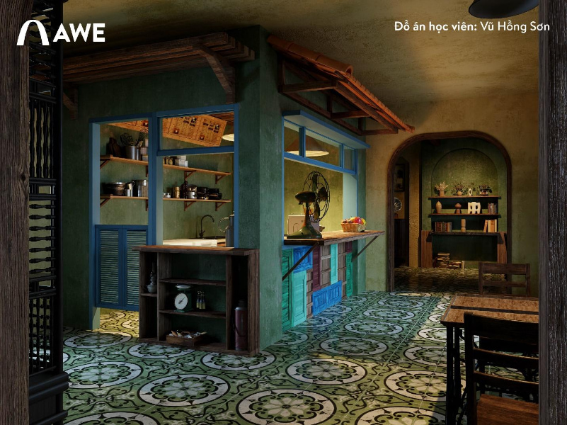 Đồ án tốt nghiệp về Thiết kế Nội thất quán cafe học viên Vũ Hồng Sơn