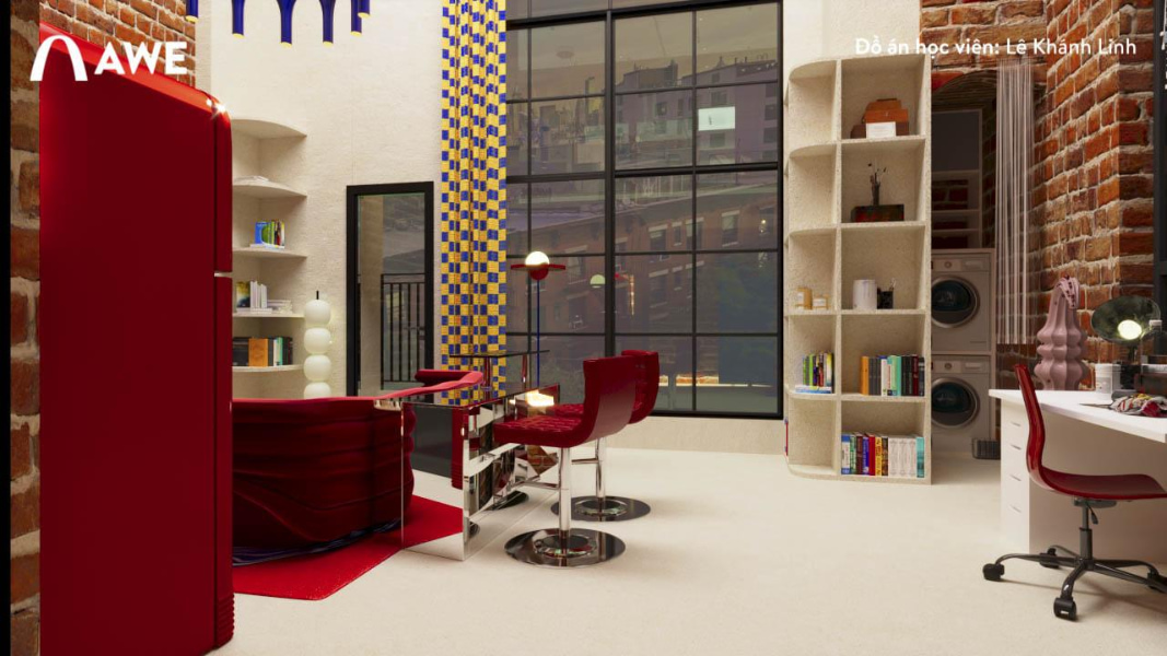 kết hợp rất tốt sự hài hòa giữa các gam màu nóng và lạnh