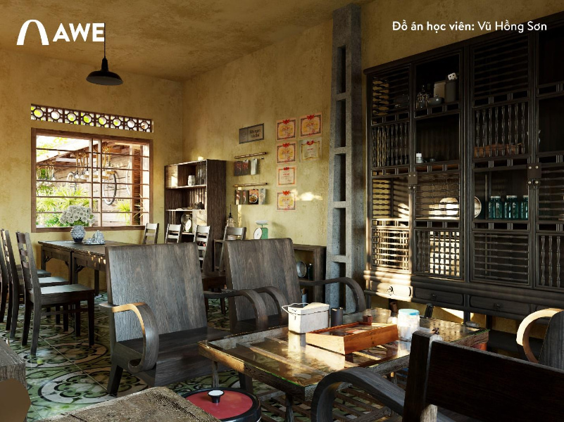 Những đồ vật trang trí trong quán 