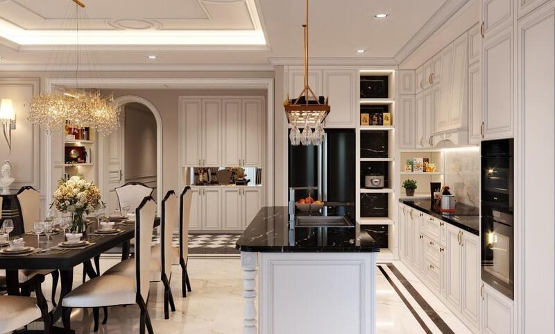 Chung cư có diện tích lớn nên chọn thiết kế nội thất theo phong cách tân cổ điển