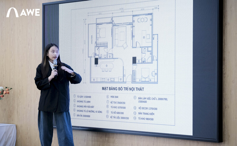 Sự tập trung và bản lĩnh thể hiện rõ trên từng phần trình bày đồ án