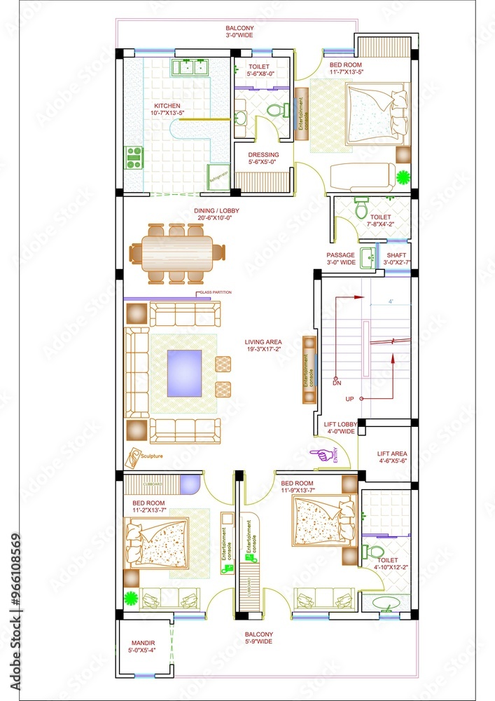 bản vẽ AutoCAD 2D mặt bằng thiết kế nội thất