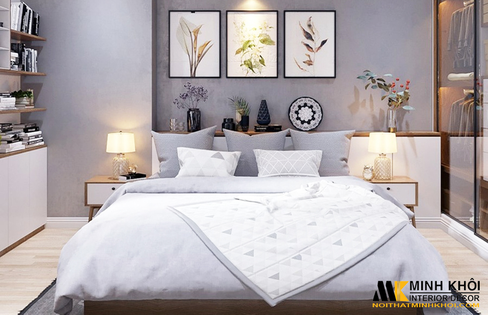 Treo tranh trang trí đầu giường ngủ đẹp đúng nguyên tắc 1,3m